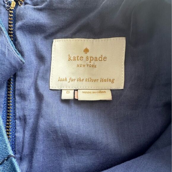 Kate Spade New York Quilted Chambray Dress Size 0 - Picture 5 of 6